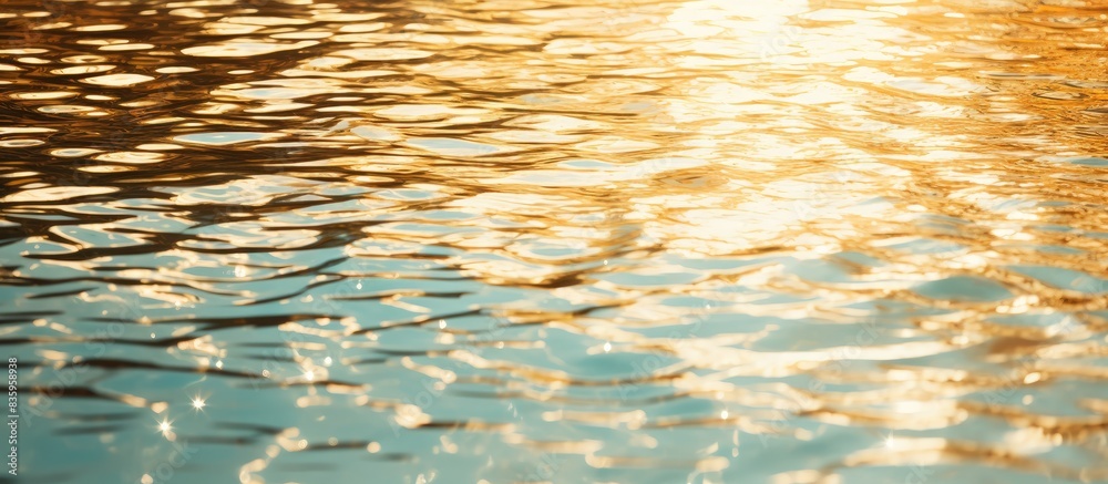Patterned gold surface water in the pool. Creative banner. Copyspace image Patterned gold surface water in the pool. Creative banner. Copyspace image