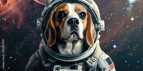 Space Dog in Astronaut Suit photo