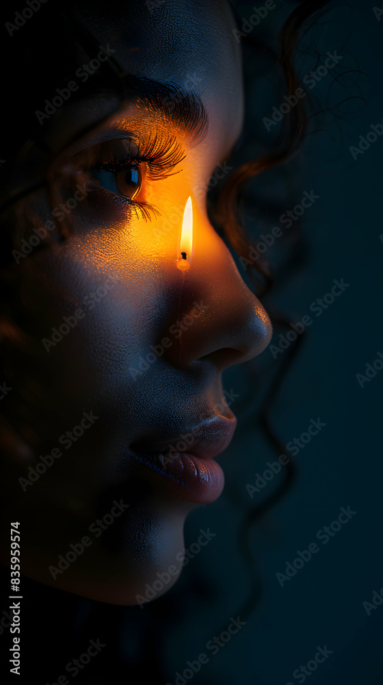 Employee s Profile with Candlelight: A Blend of Warmth and Serenity for Workplace Wellness.