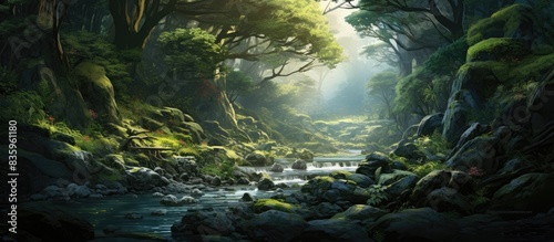 the deep green forest. Creative banner. Copyspace image