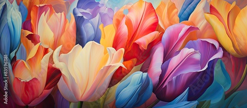 Take a step into a world filled with vibrant tulip paintings that will enchant those who are mesmerized by the dance of colors Immerse yourself in a world brimming with colorful tulip artwork