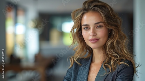 portrait of a professional businesswoman standing with her arms crossed isolated on white background. stock image