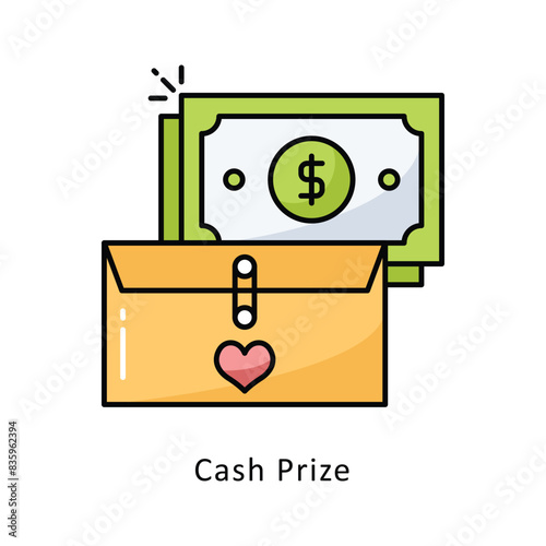 Cash Prize Vector Filled  outline Design illustration. Symbol on White background EPS 10 FileVector Filled  outline Design illustration. Symbol on White background EPS 10 File photo