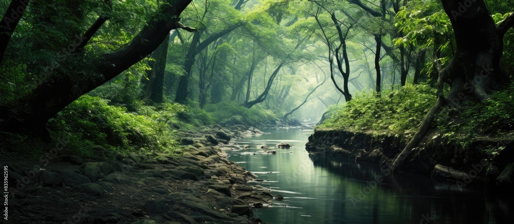 Green summer background in nature. Creative banner. Copyspace image Green summer background in nature. Creative banner. Copyspace image
