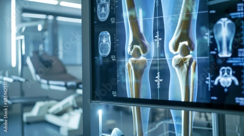 Xray technology diagnosing knee arthritis, illustrating advancements in medical orthopedic care