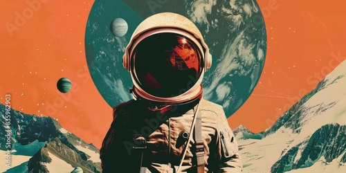 Vintage Astronaut Exploration Art