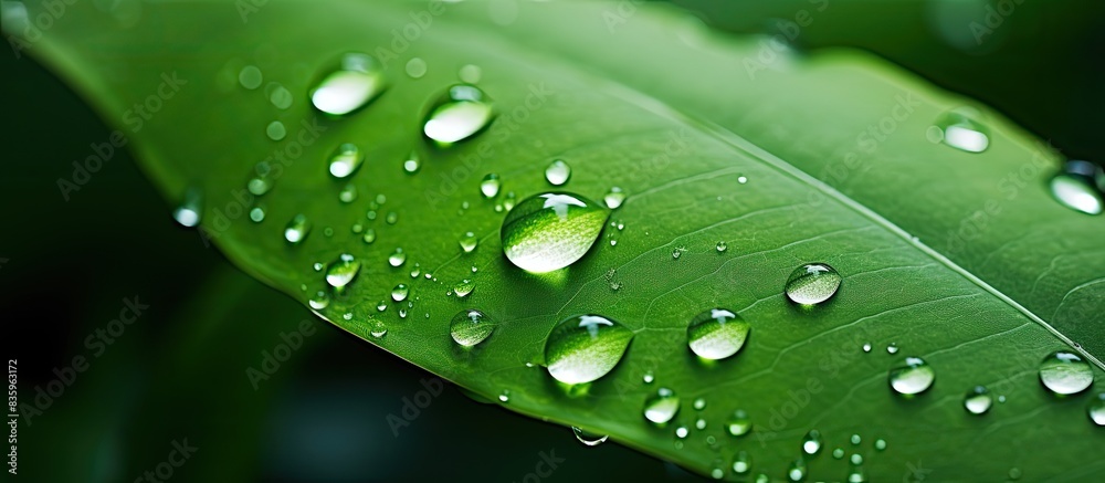 rain drop on green leaf. Creative banner. Copyspace image rain drop on green leaf. Creative banner. Copyspace image