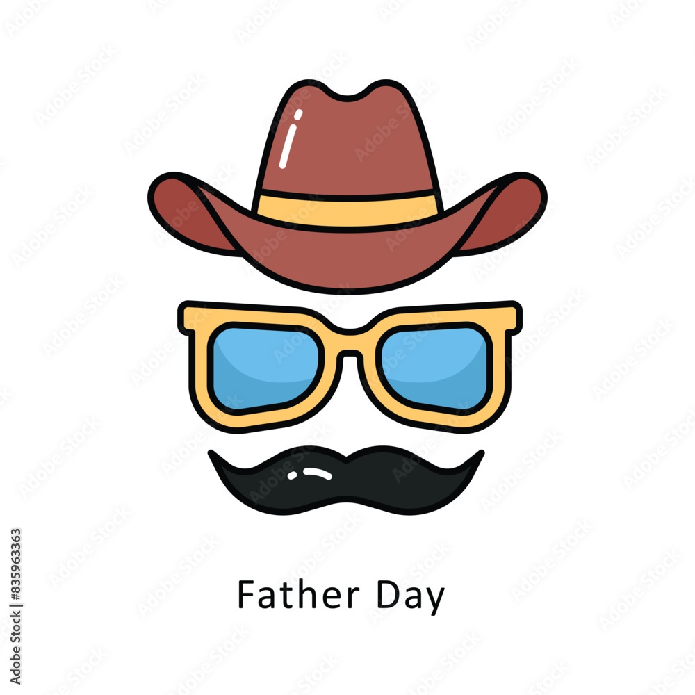 Father Day Vector Filled outline Design illustration. Symbol on White background EPS 10 File Father Day Vector Filled outline Design illustration. Symbol on White background EPS 10 File