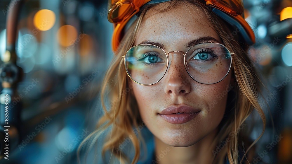 female engineer working at the oil and refinery business plant. stock image female engineer working at the oil and refinery business plant. stock image
