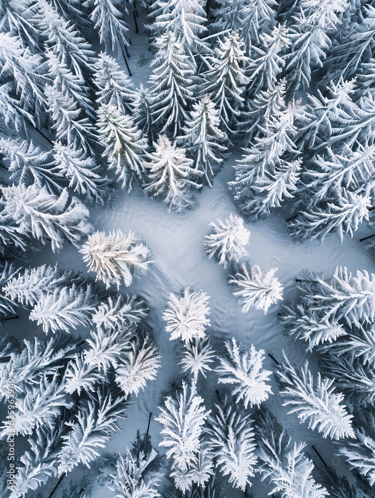 Snow-covered pine forest. Snow-covered pine forest.