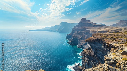 Massive precipices in the southern area resemble the landscapes of the Iberian Peninsula. photo