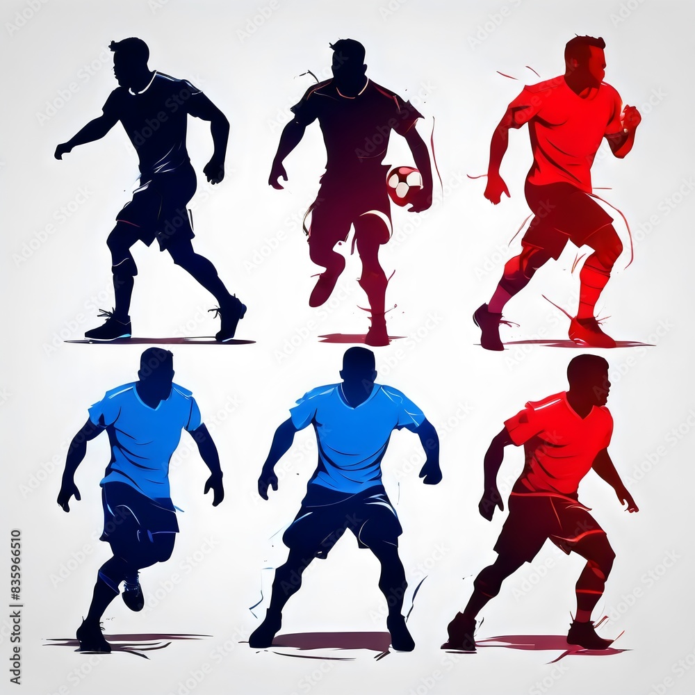 Naklejka premium Soccer Player Set