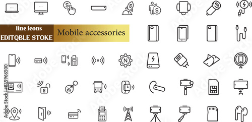 icons Mobile phone accessories.