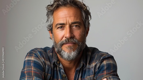 portrait of a man with crossed arms isolated on white background .stock illustration