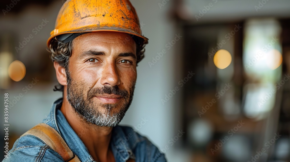 construction worker with helmet on white background .stock illustration construction worker with helmet on white background .stock illustration