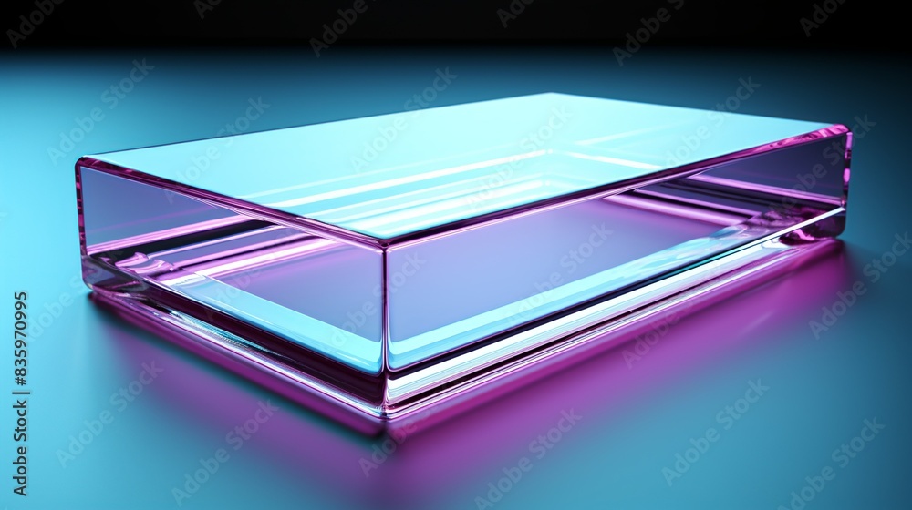 Transparent acrylic panel with a glossy finish, adding a modern and minimalist touch to product displays or promotional materials. Painting Illustration style, Minimal and Simple,