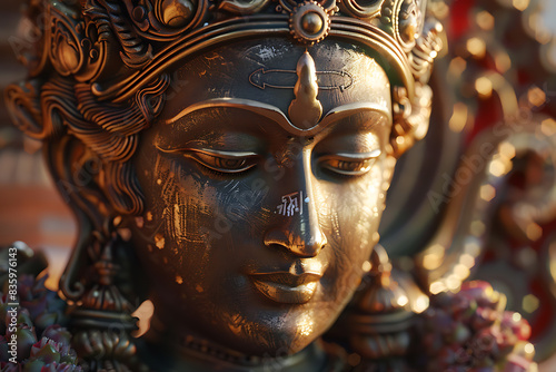 Wallpaper Mural An intricately detailed statue of an Indian god, showcasing rich cultural heritage and spiritual significance. Torontodigital.ca