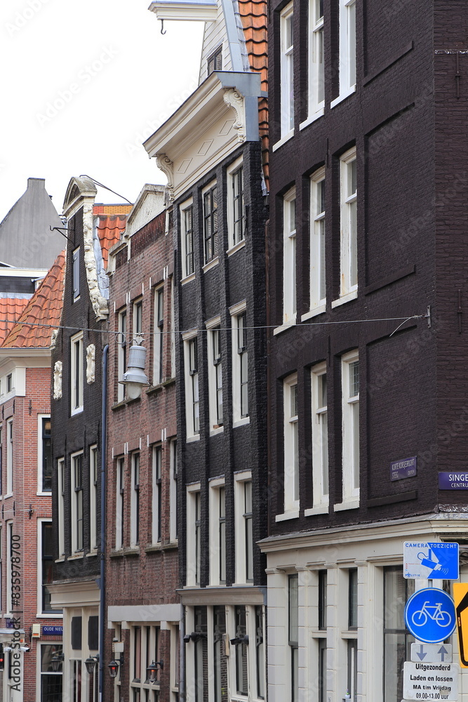 Fototapeta premium Korte Korsjespoortsteeg Street House Facades in Amsterdam, Netherlands