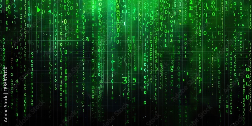 Abstract Green Matrix Code Display Abstract Green Matrix Code Display