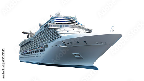 Cruise Ship Profile Isolated on Transparent or White Background, PNG © Custom Media