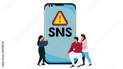 SNS注意喚起のイラスト