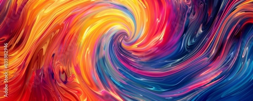 Colorful abstract swirl painting with vibrant hues