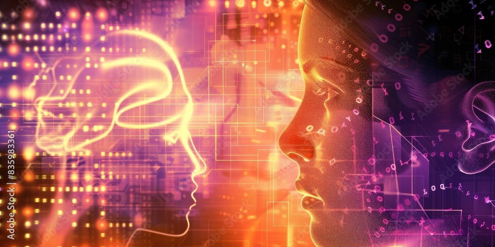 Futuristic Brain Interface and Digital Connections Futuristic Brain Interface and Digital Connections