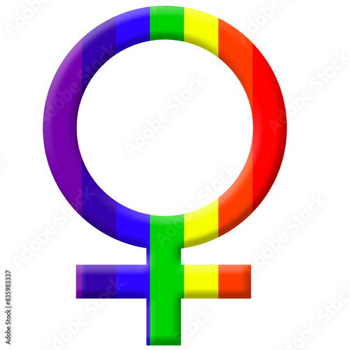 Pride male and female symbols character stamp