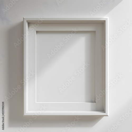 Empty white wooden frame mock up isolated on a white background