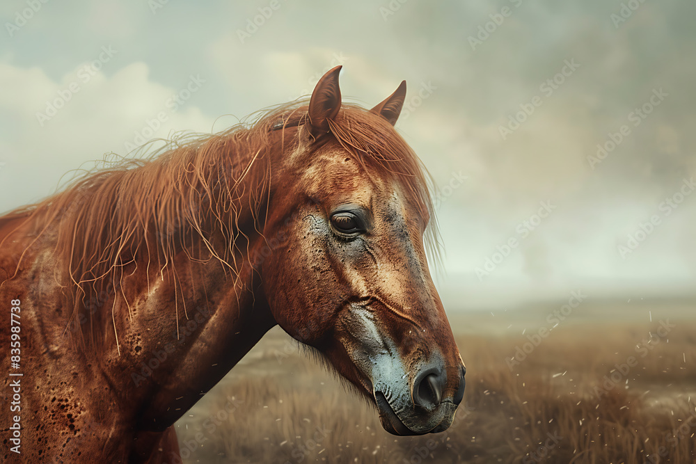 Obraz premium A majestic horse, showcasing its strength and beauty.