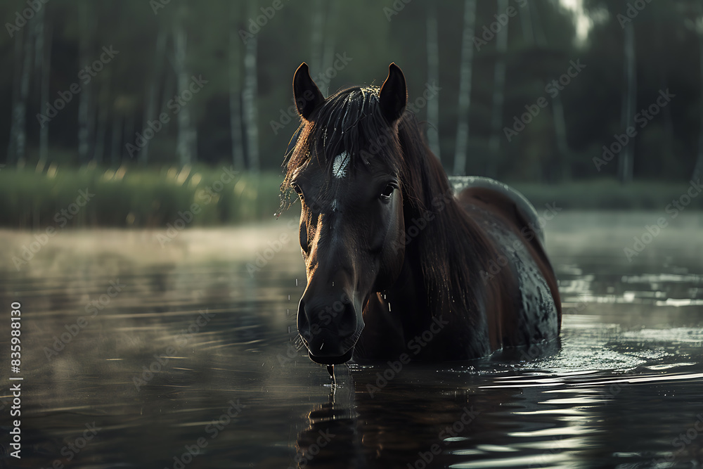 Fototapeta premium A majestic horse, showcasing its strength and beauty.