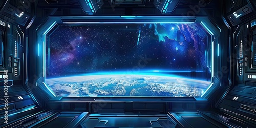 Fototapeta Naklejka Na Ścianę i Meble -  a image of a view of the earth from a space station