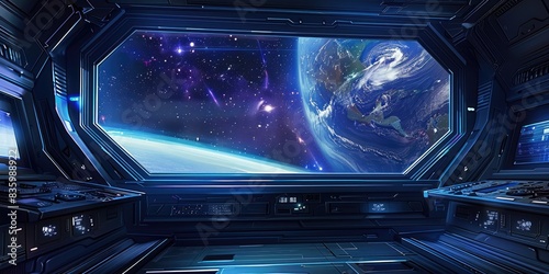 Fototapeta Naklejka Na Ścianę i Meble -  a image of a view of the earth from a space station
