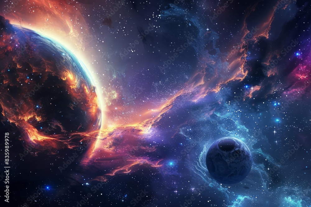 Blend of technology and outer space in a captivating design Blend of technology and outer space in a captivating design