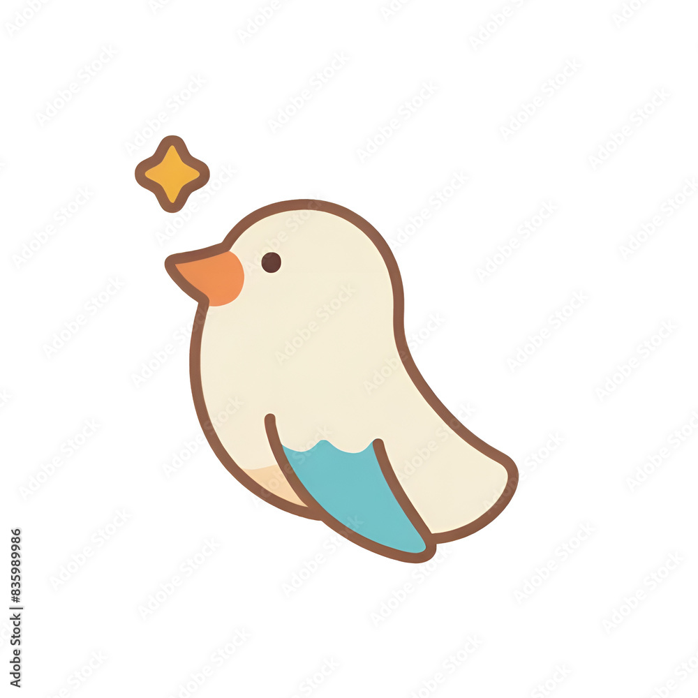 Fototapeta premium transparent bird, simple icon, simple and can be easily used.