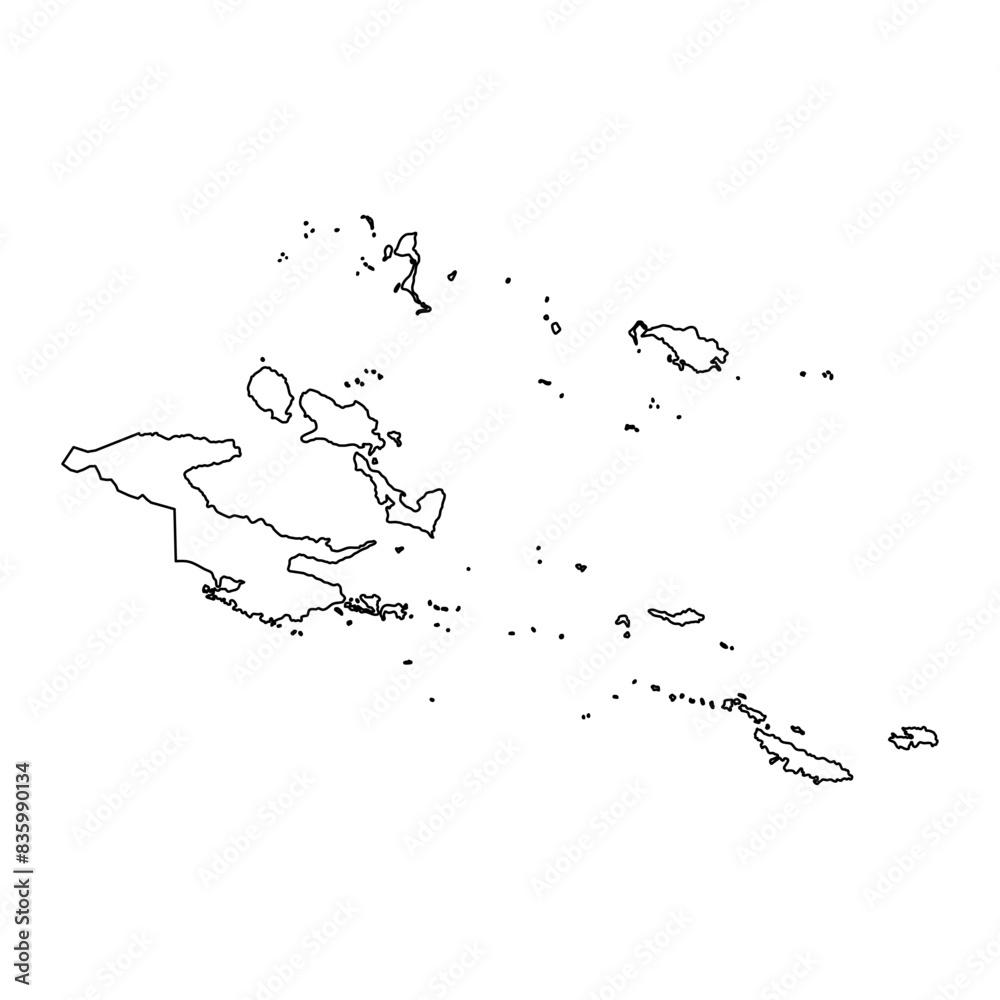 Fototapeta premium Milne Bay Province map, administrative division of Papua New Guinea. Vector illustration.