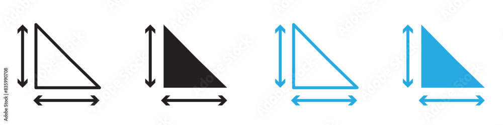 Area and dimension icon line art vector Area and dimension icon line art vector