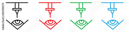 Lasik laser eye surgery icon line art vector