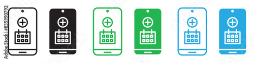 Online appointment icon line art vector