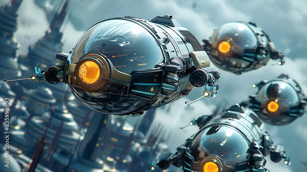 Fototapeta premium Futuristic Spacecraft: Transforming Cargo Transportation Beyond Earth