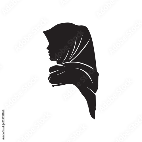 silhouette of a hijab woman
