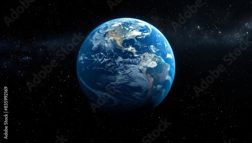 earth globe in the night sky, space