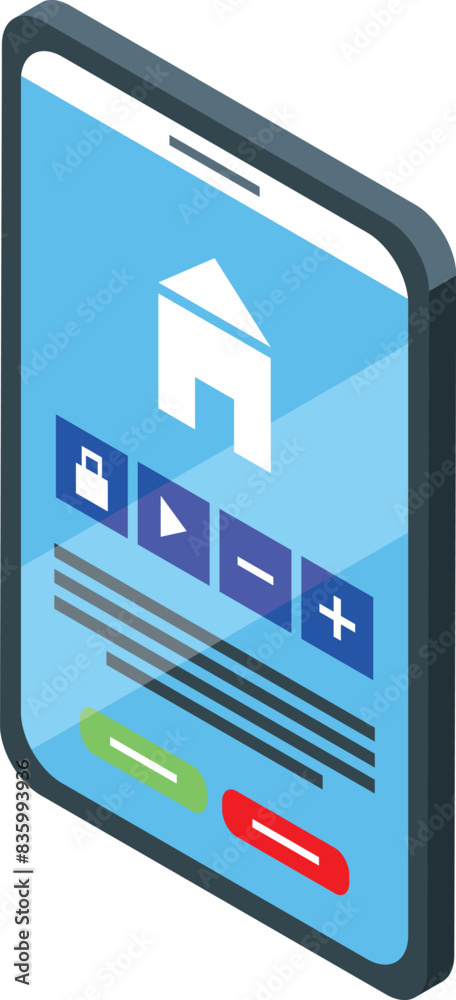 Obraz premium Modern isometric smartphone interface design concept with colorful vector illustration and customizable user experience for mobile app and digital device technology