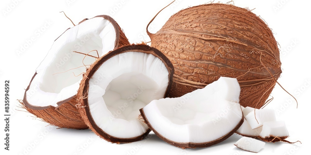 Halved Coconut and Chunks