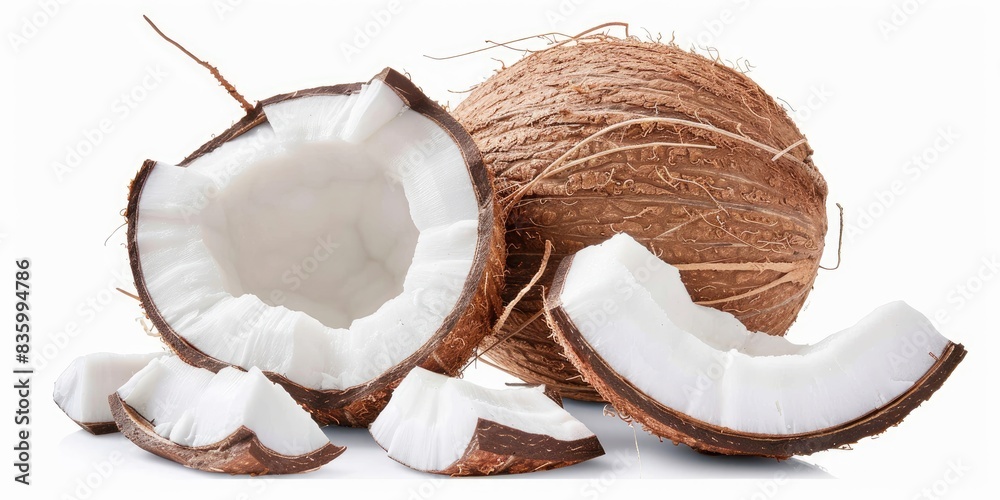 Close-Up of Freshly Cut Coconut Close-Up of Freshly Cut Coconut