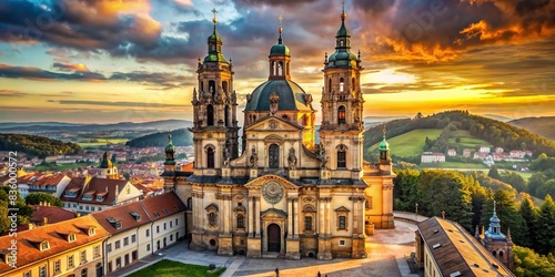 A stunning photo of a grand European church showcasing intricate architecture and sacred beauty , Europe, architectural, worship, sacred, splendor, church, cathedral, religious, historic photo