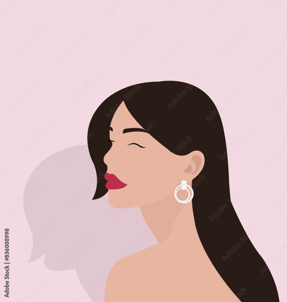 Illustration of a girl beauty on a purple background. Illustration of a girl beauty on a purple background.