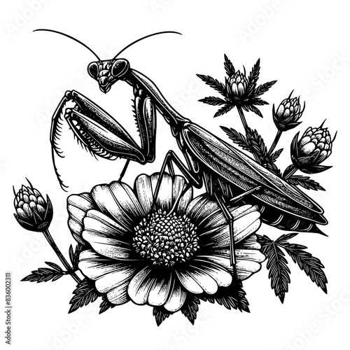 Mantis on flower