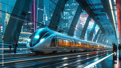 High-Speed Electric Train: Revolutionizing Transportation in a Futuristic City