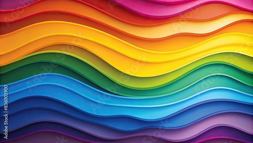 Vibrant rainbow waves abstract paper cut for web design and business , rainbow, waves, colorful, organic, bold, abstract, paper cut,vibrant, design, web, business, artistic, modern, vibrant © guntapong